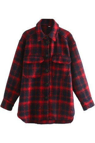 Amber Red Plaid Shacket