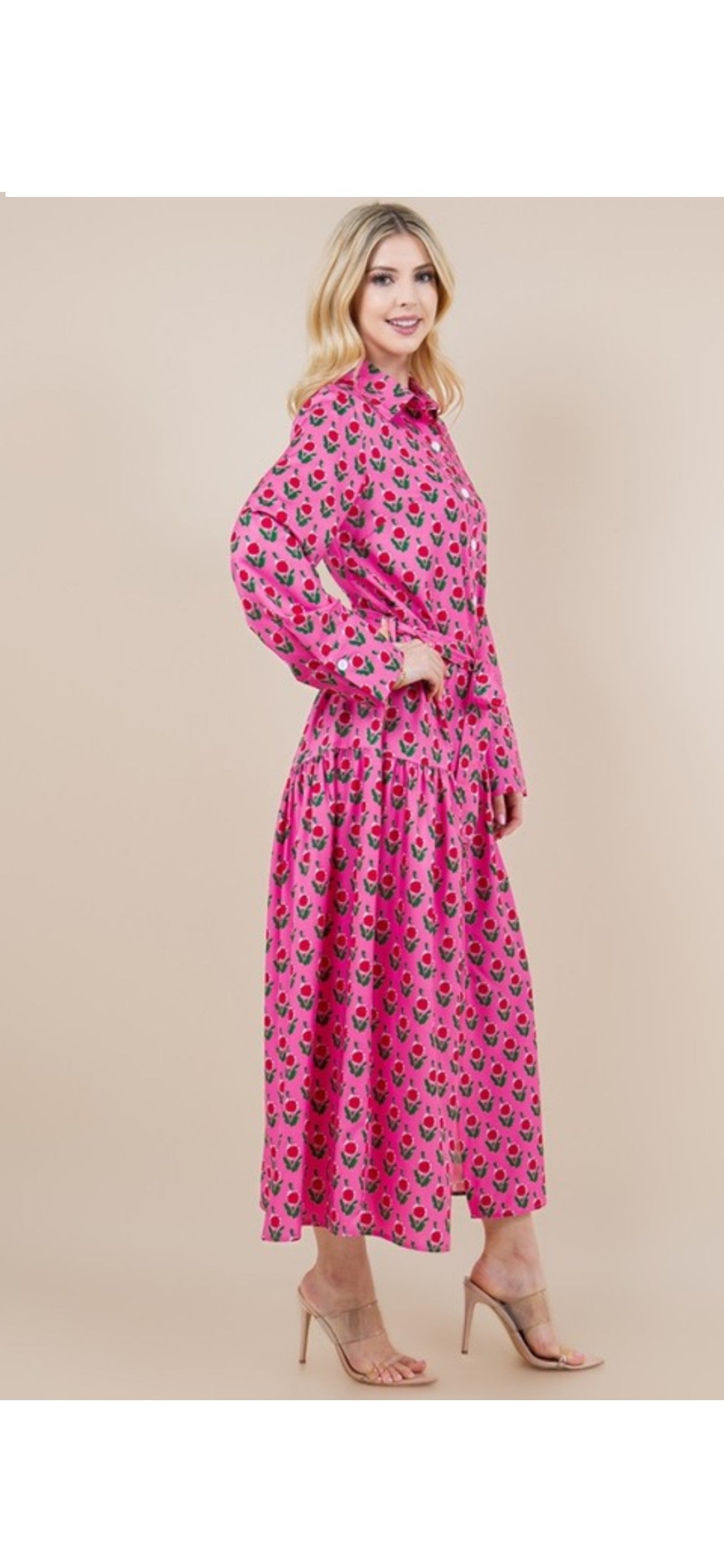 Diane Pink Floral Dress