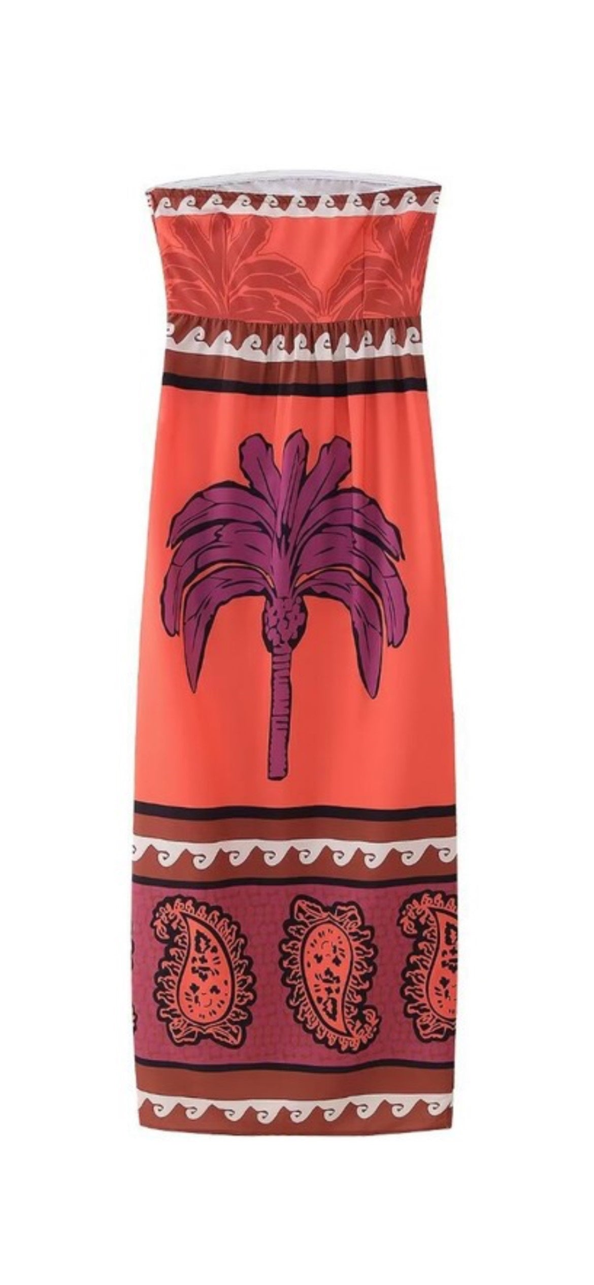 Lani Tropical Print Strapless Dress